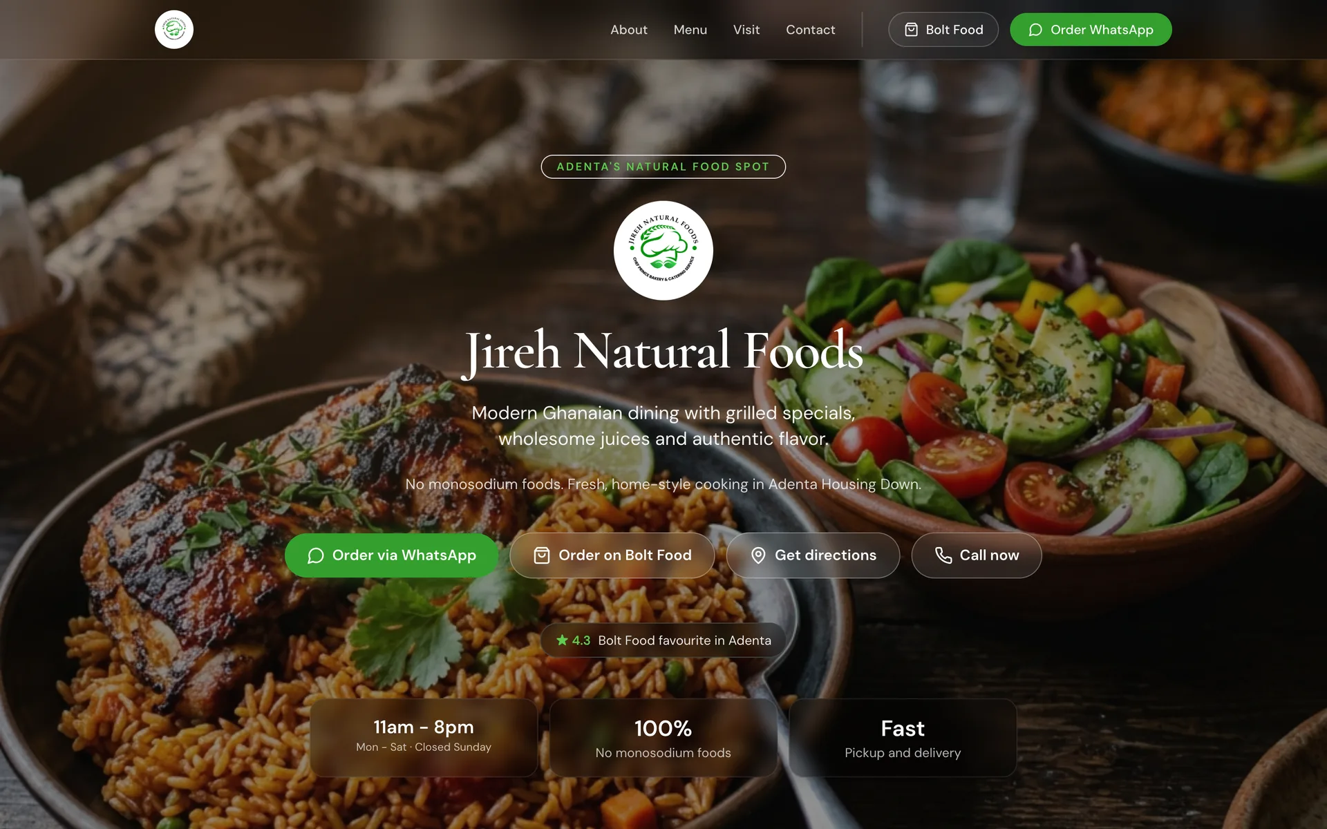 Jireh Natural Foods — landing (actual product)
